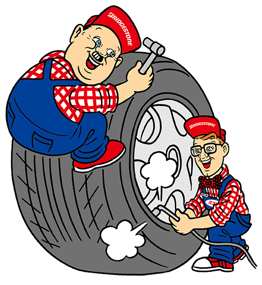 大きなタイヤの修理